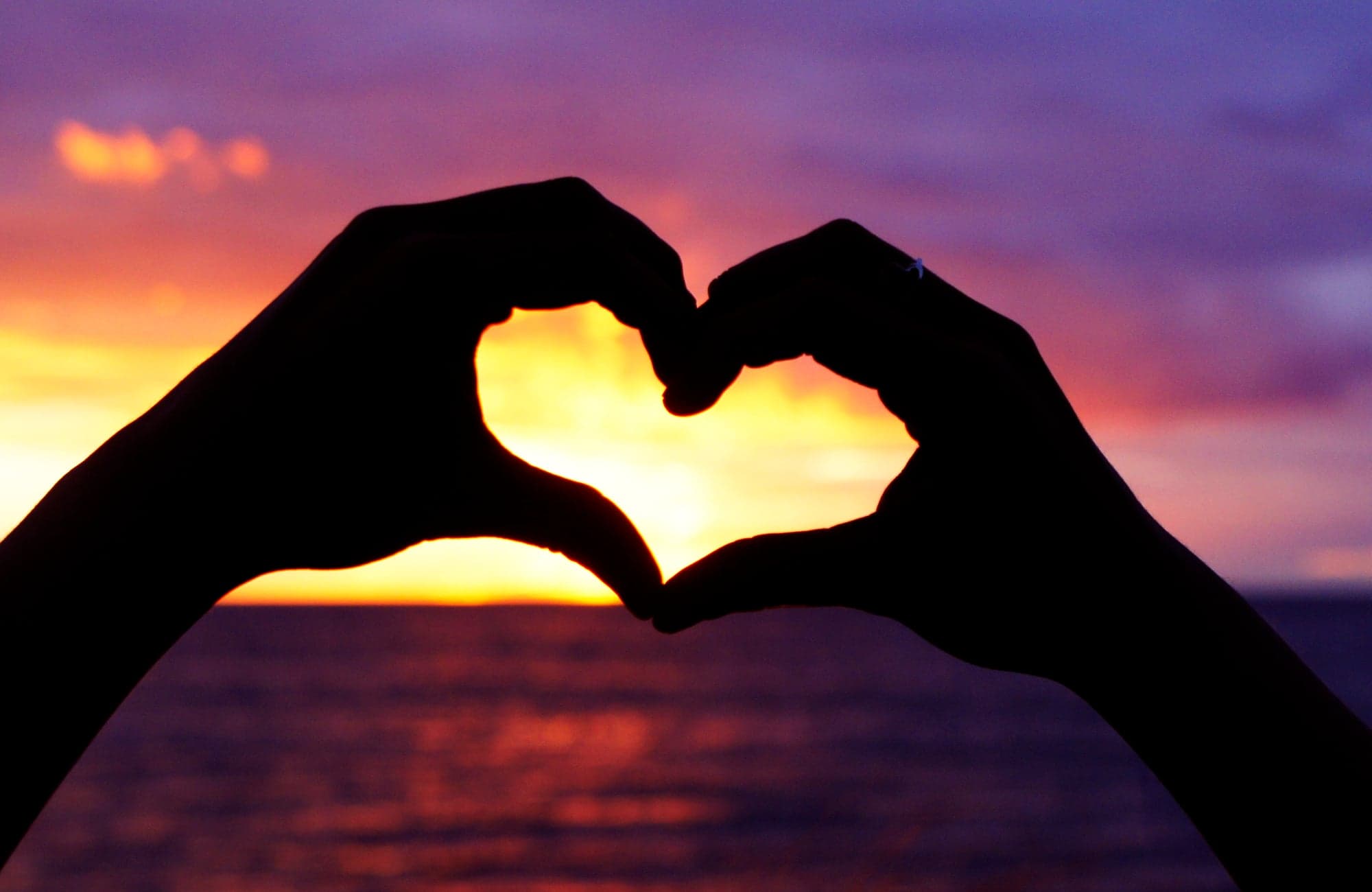 Heart Hands, Ocean Sunset