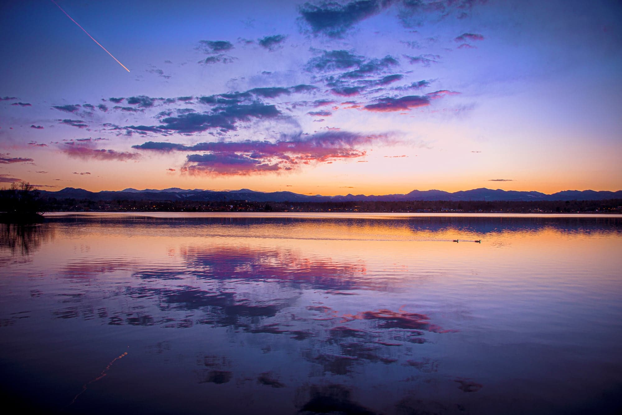 Sunset Reflected, Rocky Mountains