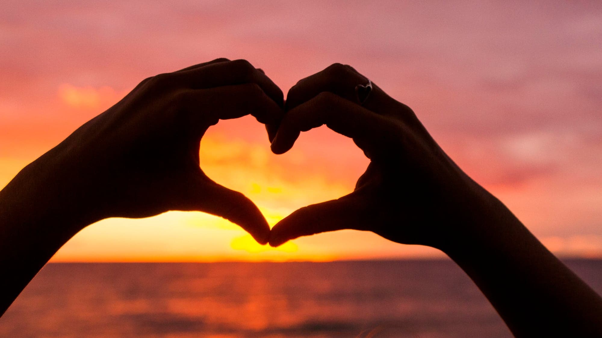 Heart Hands, Ocean Sunset