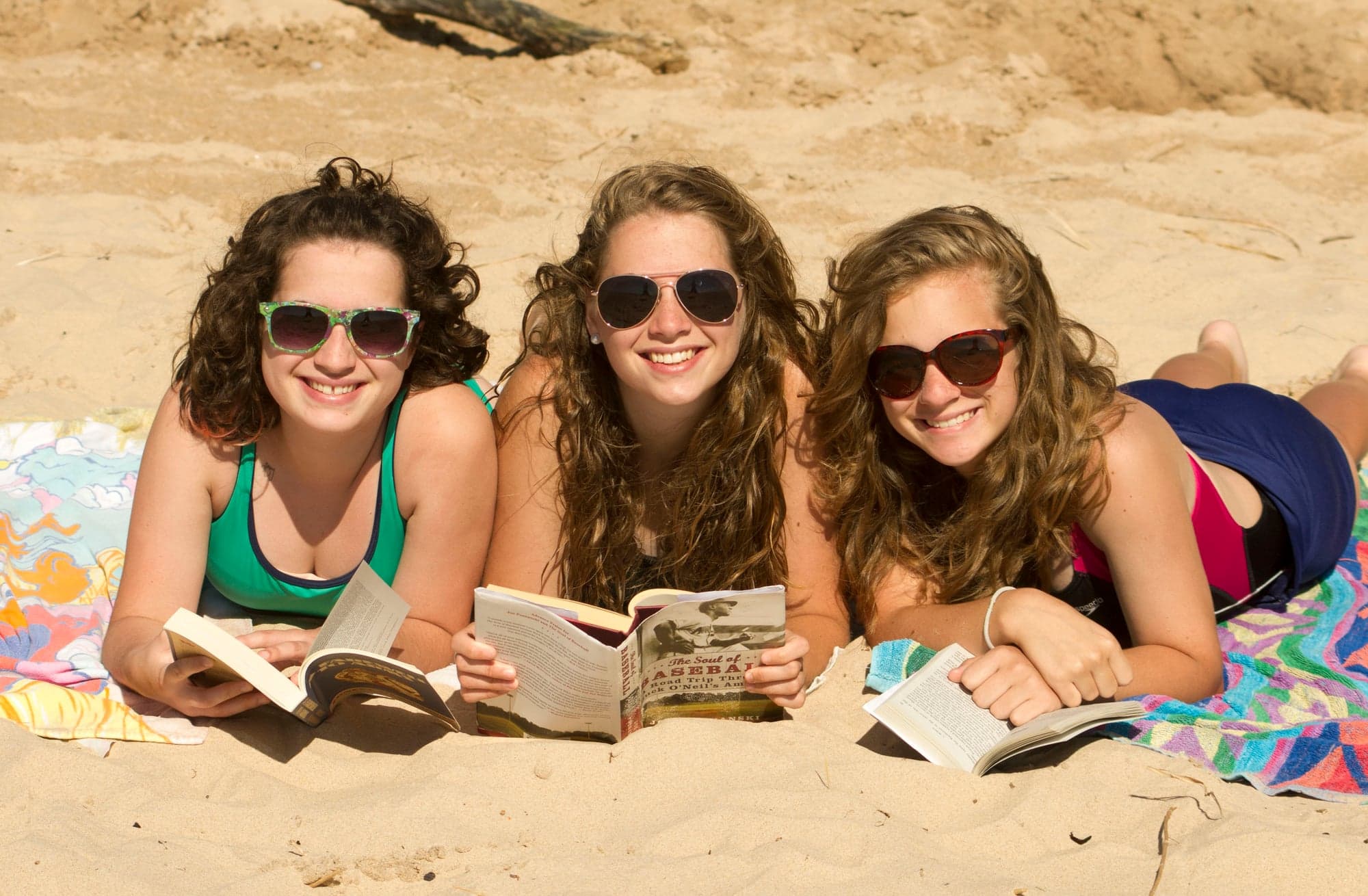 Three Readers, Sandy Shore